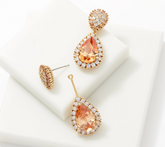 Grace Kelly Simulated Yellow Diamond Convertible Goldtone Earrings